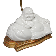 Load image into Gallery viewer, Vintage Chinoiserie Blanc de Chine Porcelain Buddha Table Lamp
