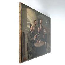 Load image into Gallery viewer, German Oil Painting Portrait of a Wine Tasting Group, Dated 1897
