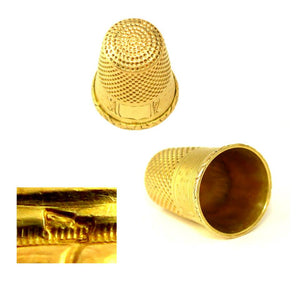 Antique French 18K Yellow Gold Sewing Thimble