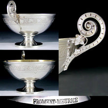 Load image into Gallery viewer, Large Heavy Antique French Sterling Silver &amp; Gilt Vermeil Chocolate Tea / Coffee Cup &amp; Saucer by Francois-Desire Froment-Meurice, 408.3g
