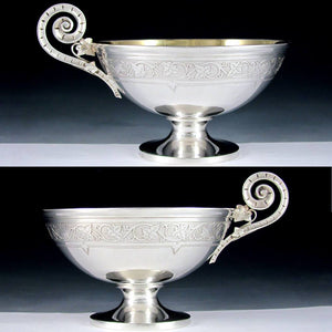 Large Heavy Antique French Sterling Silver & Gilt Vermeil Chocolate Tea / Coffee Cup & Saucer by Francois-Desire Froment-Meurice, 408.3g