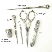 Load image into Gallery viewer, Antique French Silver Embroidery Sewing Tools, Kit, Set

