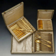 Load image into Gallery viewer, antique french silver flatware service in original boxes for sale

