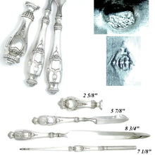 Load image into Gallery viewer, 4pc Antique French .800 Silver Desk Set, Writing Tools, Dip Pen, Letter Opener, Wax Seal
