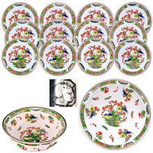 Load image into Gallery viewer, 14pc Rare French Sterling Silver Raynaud Limoges Porcelain Dessert Service, Plates, Large Tray &amp; Bowl
