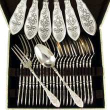 Load image into Gallery viewer, Antique French Sterling Silver HENIN &amp; Cie Flatware Set, Lunch, Dinner, Grand Cru Pattern
