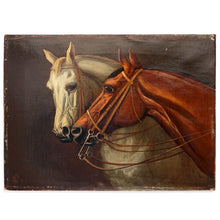 Load image into Gallery viewer, Antique Horse Portrait Oil Painting Equestrian Thoroughbred, dated 1884
