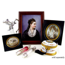 Load image into Gallery viewer, Antique French Hand Painted Porcelain Portrait Plaque of a Lady, Signed E. Yvetot
