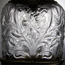 Load image into Gallery viewer, Antique Art Nouveau GORHAM Sterling Silver &amp; Glass Flask,
