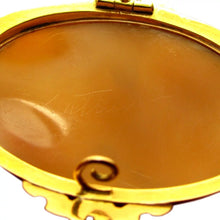 Load image into Gallery viewer, Antique French 18K Gold Hand Carved Shell Cameo Brooch, Eagle Hallmark
