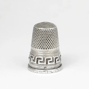 Antique French .800 Silver Sewing Thimble, Greek Key Design – The Antique  Boutique