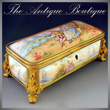 Load image into Gallery viewer, Antique French enamel jewelry box
