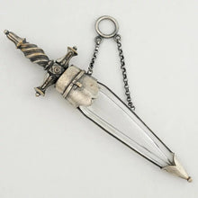 Load image into Gallery viewer, Antique Victorian Perfume Bottle Chatelaine, Figural Sword
