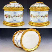 Load image into Gallery viewer, Antique French Hand Painted Opaline Glass Jewelry Casket Box
