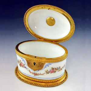 Antique French opaline glass jewelry box