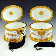 Load image into Gallery viewer, Antique French opaline jewelry box with key
