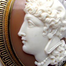 Load image into Gallery viewer, Warrior Goddess Athena Profile Female Antique Cameo Brooch
