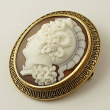 Load image into Gallery viewer, 18K Gold Antique Victorian Cameo Brooch Pendant Etruscan Revival

