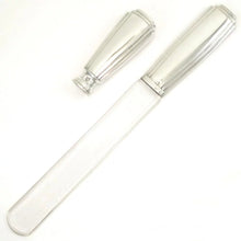 Load image into Gallery viewer, Art Deco French Sterling Silver &amp; Cut Glass Writing Desk Set, Wax Seal Stamp &amp; Paper Knife
