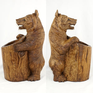 Large 18" Tall Black Forest Style Carved Wood Bear