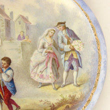 Load image into Gallery viewer, Antique French 800 Silver Gilt Vermeil Viennese Enamel Snuff Box Wedding Scene
