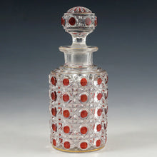 Load image into Gallery viewer, Vintage Glass Perfume Cologne Bottle, Cranberry Hobnail &amp; Diamond Pattern
