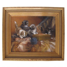 Load image into Gallery viewer, Four Playful Kittens Dutch Oil Painting by Jan Van Trirum
