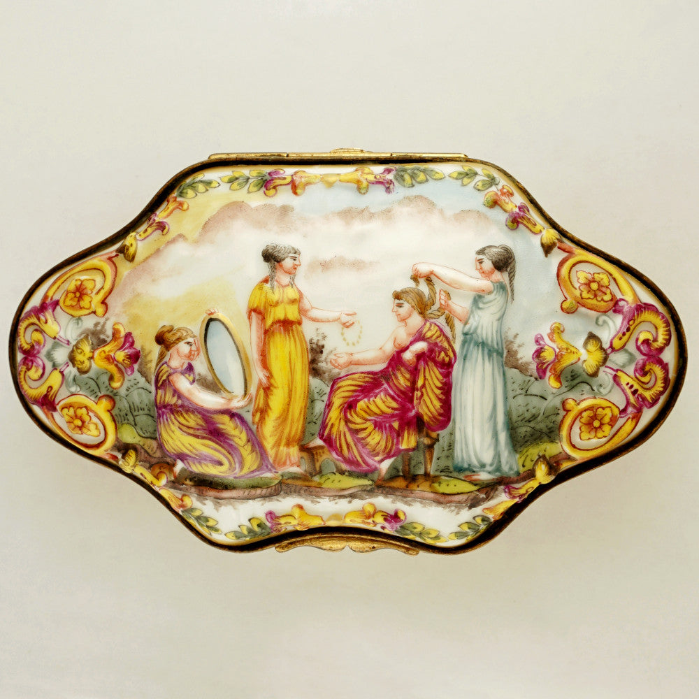 Porcelain hand painted trinket box hotsell