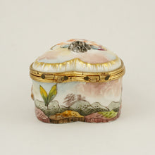Load image into Gallery viewer, Heart Shaped Capodimonte Porcelain Style Jewelry Trinket Box, Hand Painted Cherubs

