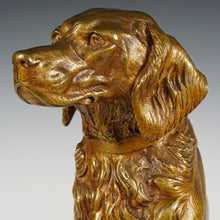 Load image into Gallery viewer, Antique French Bronze Sculpture Hunting Dog by Clovis Edmond MASSON, Seated Spaniel / Setter Statue
