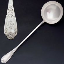 Load image into Gallery viewer, French Sterling Silver Soup Serving Ladle, Acorn Motif

