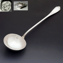Load image into Gallery viewer, French Sterling Silver Soup Serving Ladle, Acorn Motif
