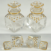 Load image into Gallery viewer, Antique French Perfume Box, Parquetry Kingwood Inlay, Baccarat Crystal Scent Bottles
