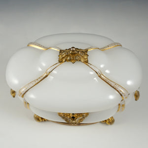Antique French Opaline Glass Casket Box