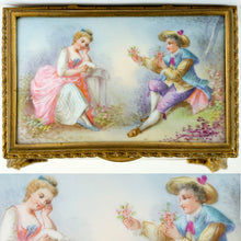 Load image into Gallery viewer, Antique French Gilt Bronze &amp; Porcelain Jewelry Box, Sevres Style
