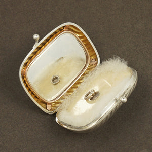 Antique French .800 Silver Purse Compact Mirror