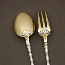 Load image into Gallery viewer, Antique French sterling silver baptism baby gift set fork spoon knife
