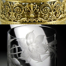 Load image into Gallery viewer, Art Nouveau French Sterling Silver Glass Tumbler &amp; Spoon Set
