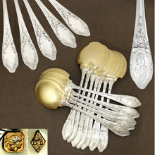 Load image into Gallery viewer, 14pc Antique French Sterling Silver Flatware Dessert Set
