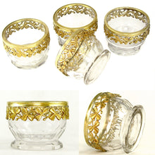 Load image into Gallery viewer, Antique French Sterling Silver &amp; Cut Crystal Open Salt Cellars
