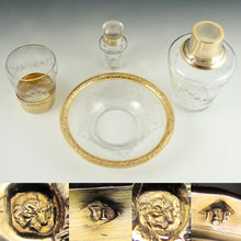 Load image into Gallery viewer, Antique French Sterling Silver Gold Vermeil Cut Glass Tumble Up

