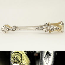 Load image into Gallery viewer, Antique French Sterling Silver Sugar Tongs, Figural Caryatid Female Bust
