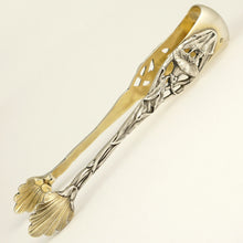 Load image into Gallery viewer, Art Nouveau French Sterling Silver &amp; Gilt Vermeil Sugar Tongs
