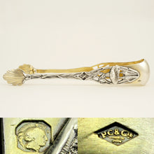 Load image into Gallery viewer, Art Nouveau French Sterling Silver &amp; Gilt Vermeil Sugar Tongs
