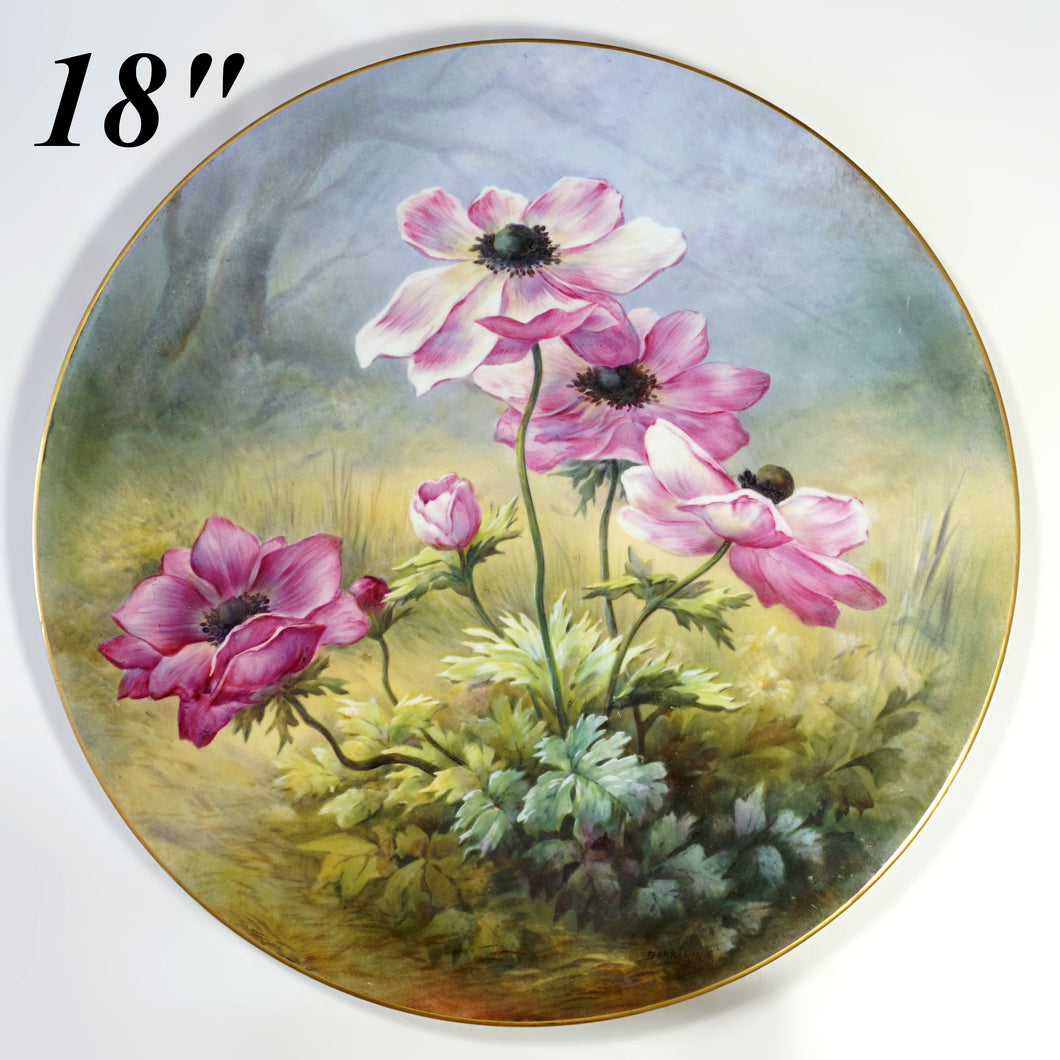 French Limoges Plate Charger Hand Painted Porcelain Large 18