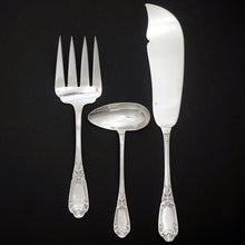 Load image into Gallery viewer, French Sterling Silver Fish Fork &amp; Knife Serving Set, Sauce Ladle

