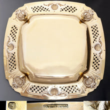 Load image into Gallery viewer, Antique French Sterling Silver Centerpiece Tazza Gilt Vermeil Serving Dish Footed Tray
