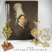 Load image into Gallery viewer, Large Antique French Gilt Bronze Ormolu Glass Empire Style Baluster Vase
