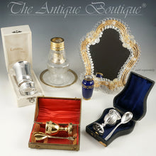 Load image into Gallery viewer, Antique French Sterling Silver Gold Vermeil Cut Crystal Tumble Up Set
