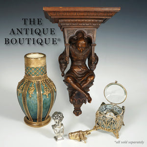 Antique French Wax Seal Bronze Figural Desk Stamp Jules Isidore LAFRANCE, Susse Freres Paris, Bust of Saint Jean Baptist